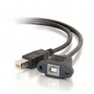 3ft Panel-Mount USB 2.0 B Female to B Male Cable