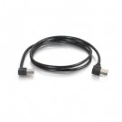 1m USB 2.0 Right Angle A/B Cable - Black (3.2ft)
