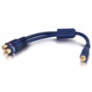 6in Velocity&trade; One RCA Mono Male to Two RCA Stereo Female Y-Cable