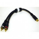 6in Velocity&trade; Two RCA Stereo Male to One RCA Mono Female Y-Cable