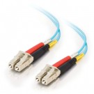 10m 10 Gb LC/LC Duplex 50/125 Multimode Fiber Patch Cable - Aqua