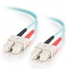 2m 10 Gb SC/SC Duplex 50/125 Multimode Fiber Patch Cable TAA Compliant - Aqua