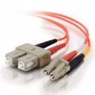 15m USA-Made LC/SC Duplex 50/125 Multimode Fiber Patch Cable - Orange