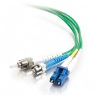 5m LC/ST Duplex 9/125 Single Mode Fiber Patch Cable - Green