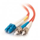 2m LC/ST Duplex 9/125 Single Mode Fiber Patch Cable - Red
