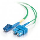 1m LC/SC Duplex 9/125 Single Mode Fiber Patch Cable - Green
