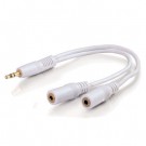 6in Value Series&trade; One 3.5mm Stereo Male to Two 3.5mm Female Stereo Y-Cable - iPod&reg White