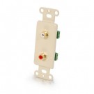 Decorative Red/White Dual RCA Wall Plate Insert - Ivory