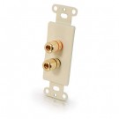 Decorative 1-Pair Speaker Wire Binding Posts Wall Plate Insert - Ivory