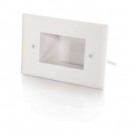 Single Gang Easy Mount Recessed Low Voltage Cable Plate (White)