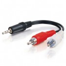 6in Value Series™ One 3.5mm Stereo Male To Two RCA Stereo Male Y-Cable