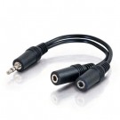 6in Value Series™ One 3.5mm Stereo Male To Two 3.5mm Stereo Female Y-Cable