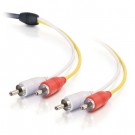 15ft Plenum-Rated RCA Stereo Audio Cable with Low Profile Connectors