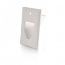 Single Gang Recessed Low Voltage Cable Plate (White)
