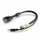 1.5ft RapidRun VGA (HD15) Male + 3.5mm Stereo Audio Flying Lead