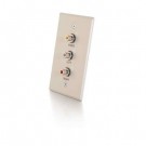 Single Gang Composite Video + Stereo Audio Wall Plate - Brushed Aluminum