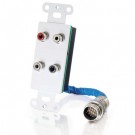 RapidRun Dual Stereo Audio Wall Plate - White