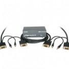 2-Port UXGA Monitor Splitter/Extender with 3.5mm Audio Plus (2) 50ft HD15 UXGA with 3.5mm Audio Monitor Cables