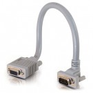 1ft Premium Shielded HD15 SXGA M/F Monitor Extension Cable with 90&deg; Downward-Angled Male Connector